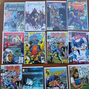 Lot of 12 Marvel Comics Strange Tales, Illuminati, Eden's Trail, Storm, Elfquest